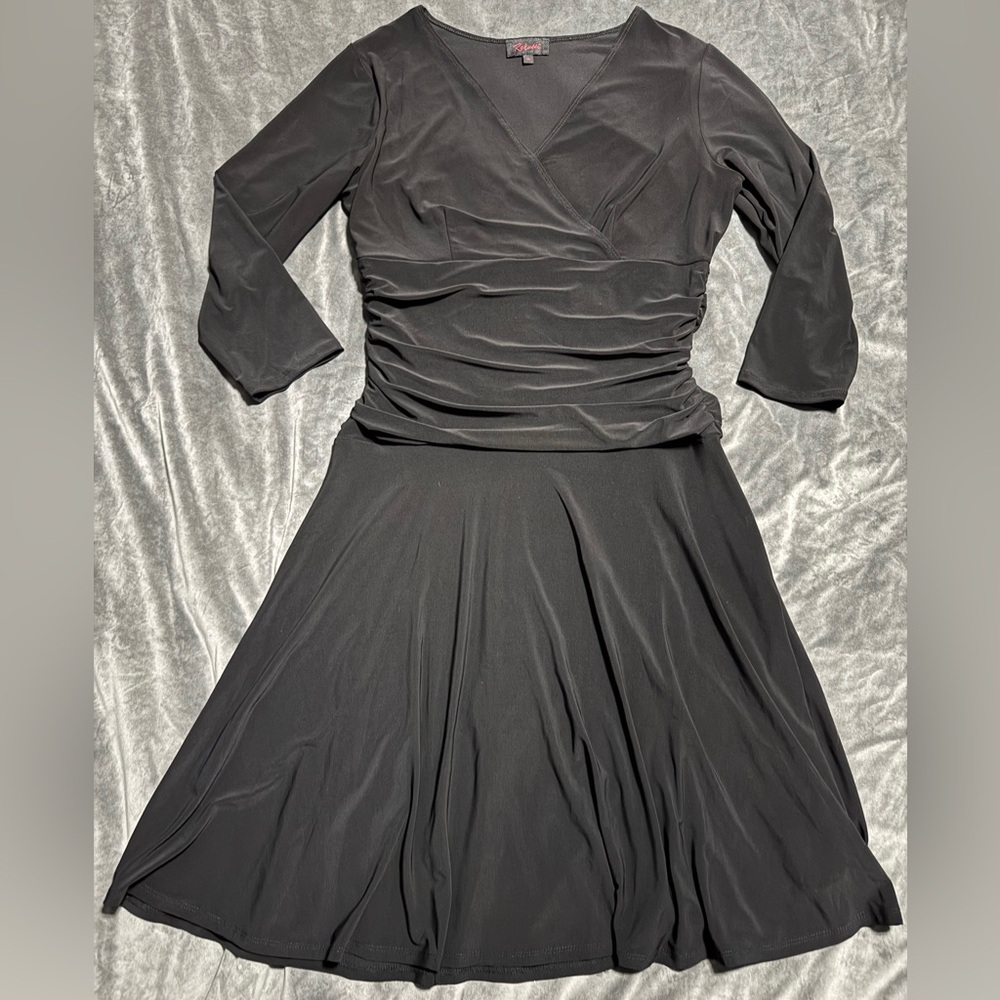 Tummy Flattering Sexy V Neck Dress | 14 | Black
